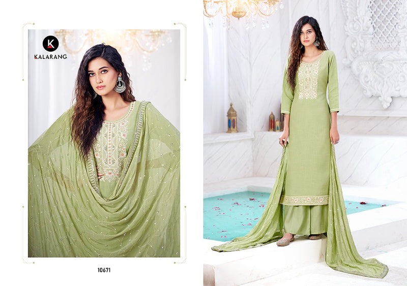 Kalarang Fashion Bhavini Viscose Cotton Heavy Work Fancy Designer Salwar Kameez