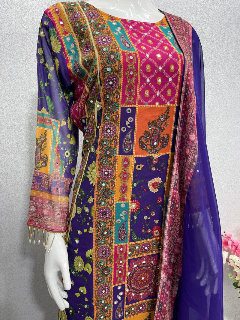 BP D NO 133 Fox Georgette With Kodi Less Designer Readymade Suit Collection