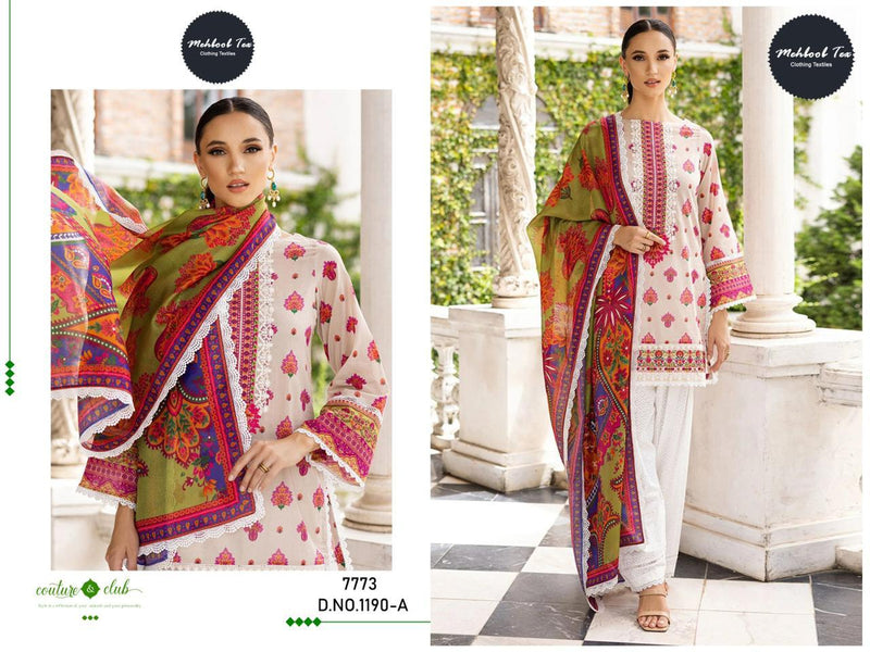Mehboob Tex Maria B Mprint Spring Summer Collection D No 1190 A & B Cotton Suits
