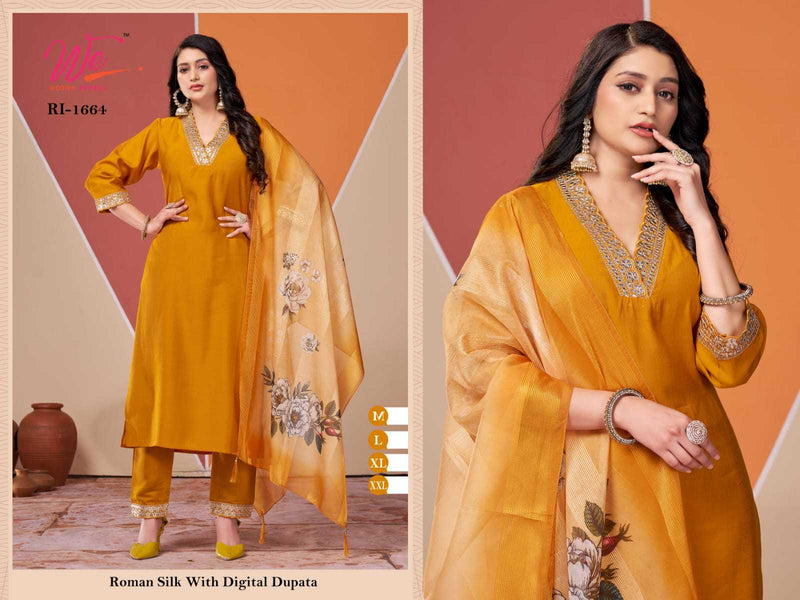 We Women Ethnics 1661-1666 Roman Silk Designer Readymade Kurti Combo Set