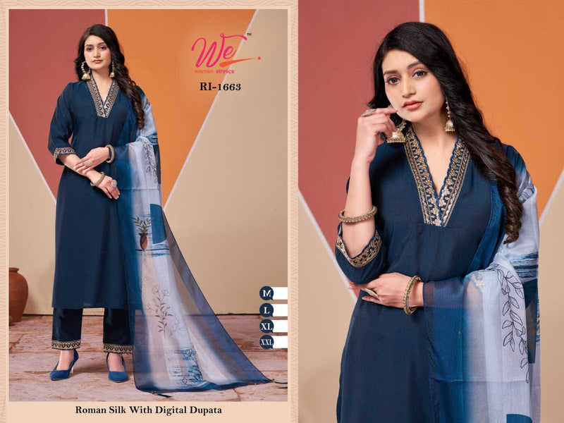 We Women Ethnics 1661-1666 Roman Silk Designer Readymade Kurti Combo Set