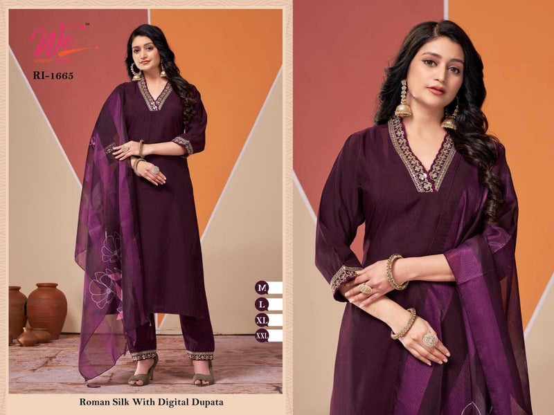 We Women Ethnics 1661-1666 Roman Silk Designer Readymade Kurti Combo Set