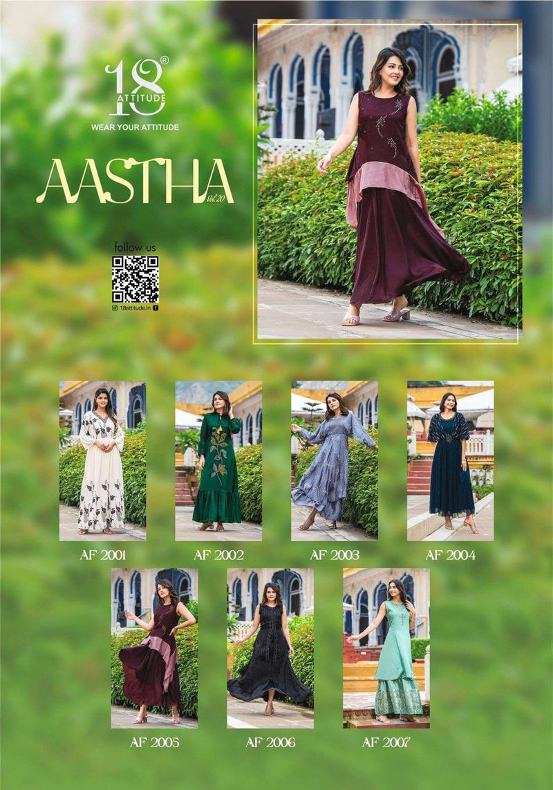 18 Attitude Aastha Vol 20 Fancy Party Wear Gown Collection