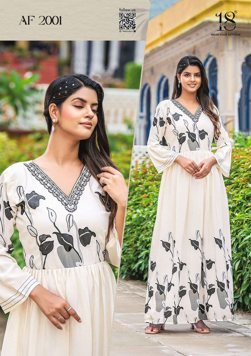 18 Attitude Aastha Vol 20 Fancy Party Wear Gown Collection