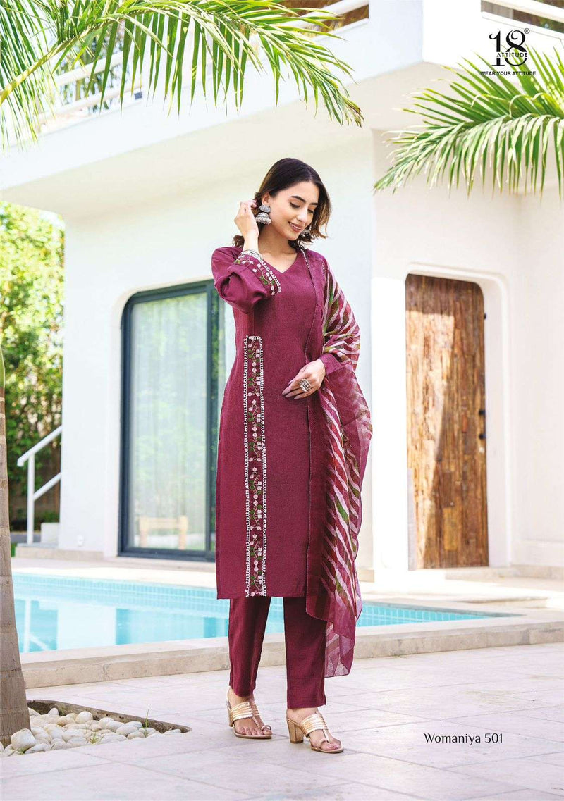 18 Attitude Womaniya Vol 5 Viscose Casual Wear Kurti Combo Set