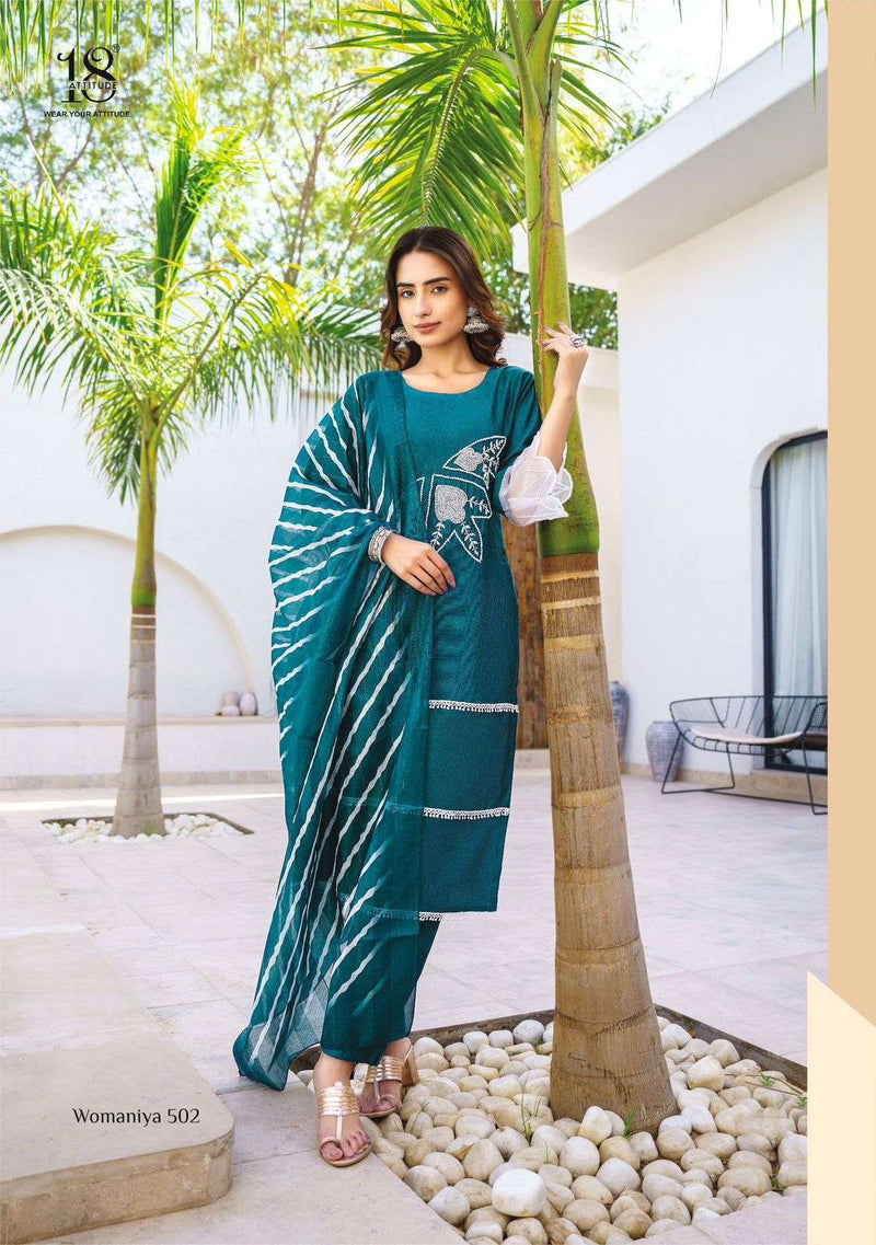 18 Attitude Womaniya Vol 5 Viscose Casual Wear Kurti Combo Set