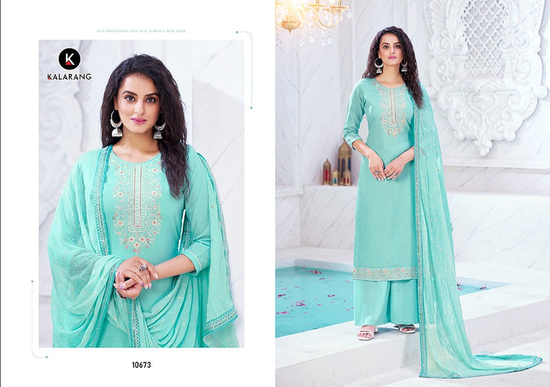 Kalarang Fashion Bhavini Viscose Cotton Heavy Work Fancy Designer Salwar Kameez