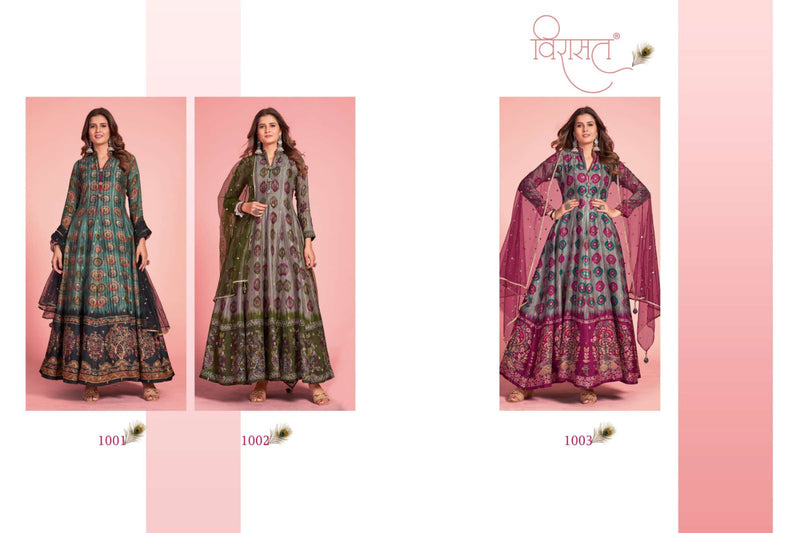 Virasat Kalamkari Dola Silk Fancy Heavy Designer Partywear Kurti