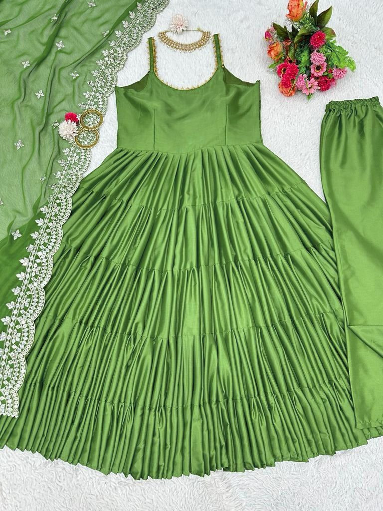 Rtc D No 5547 Georgette Rufful Style Designer Gown Collection