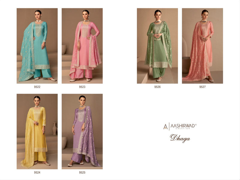 Aashirwad Creation Dhaga Premium Silk With Fancy Designer Work Suits