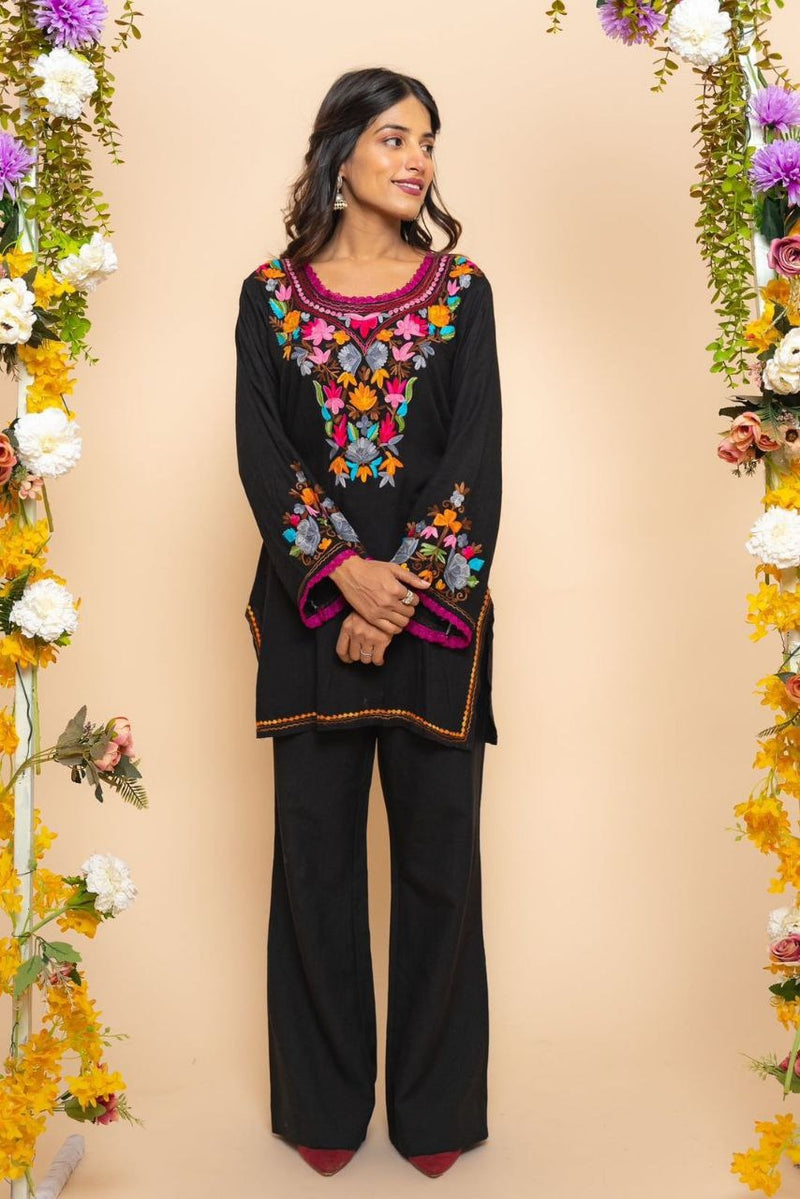 Bp 9277 Viscose With Embroidery Work Designer Fancy Short Kurti With Pant
