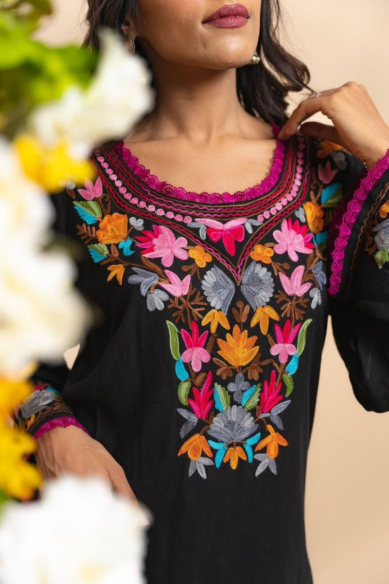Bp 9277 Viscose With Embroidery Work Designer Fancy Short Kurti With Pant
