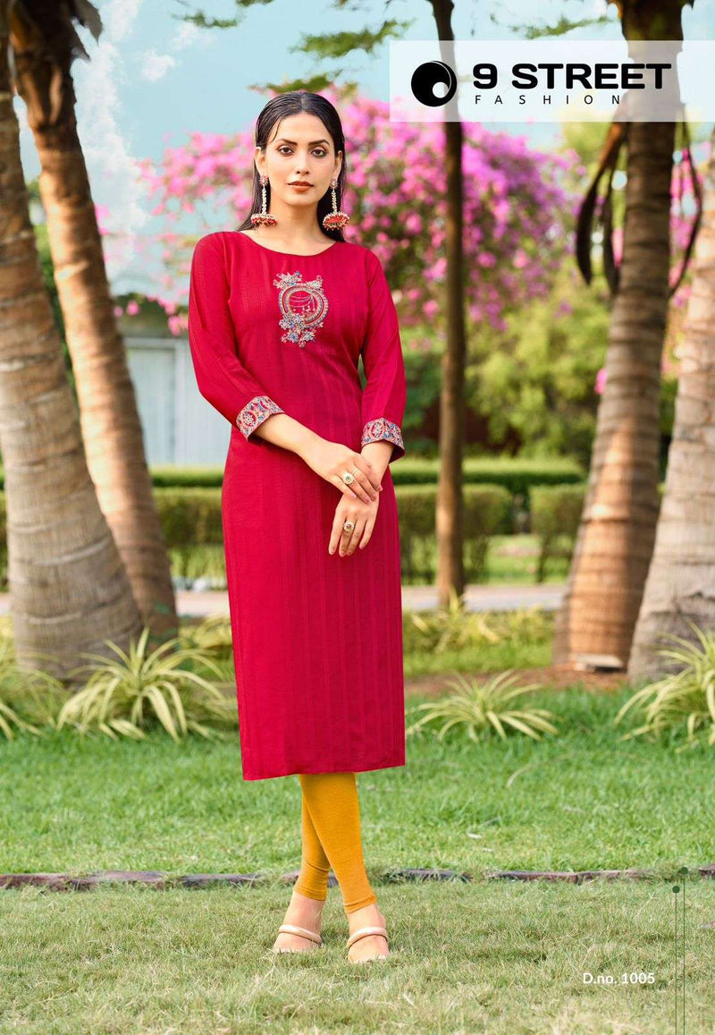 9 Street Aaradhya Rayon Fancy Daily Wear Designer Kurti