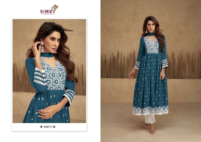 Vamika Aadhira Vol 5 Gold Viscose Lakhnawi Embroidery Suits
