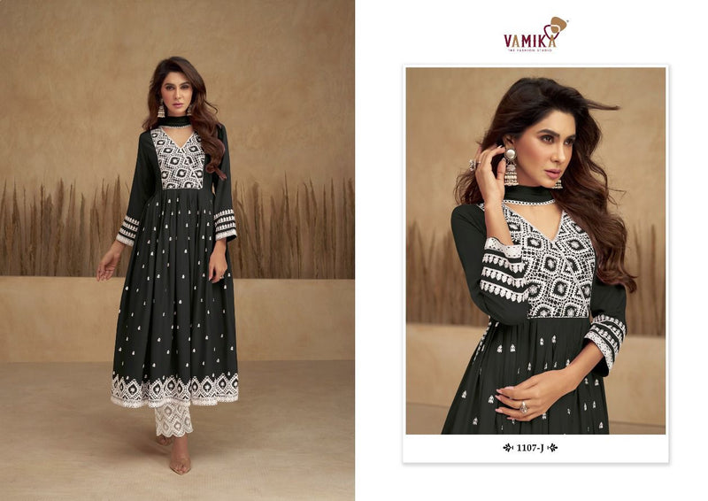 Vamika Aadhira Vol 5 Gold Viscose Lakhnawi Embroidery Suits