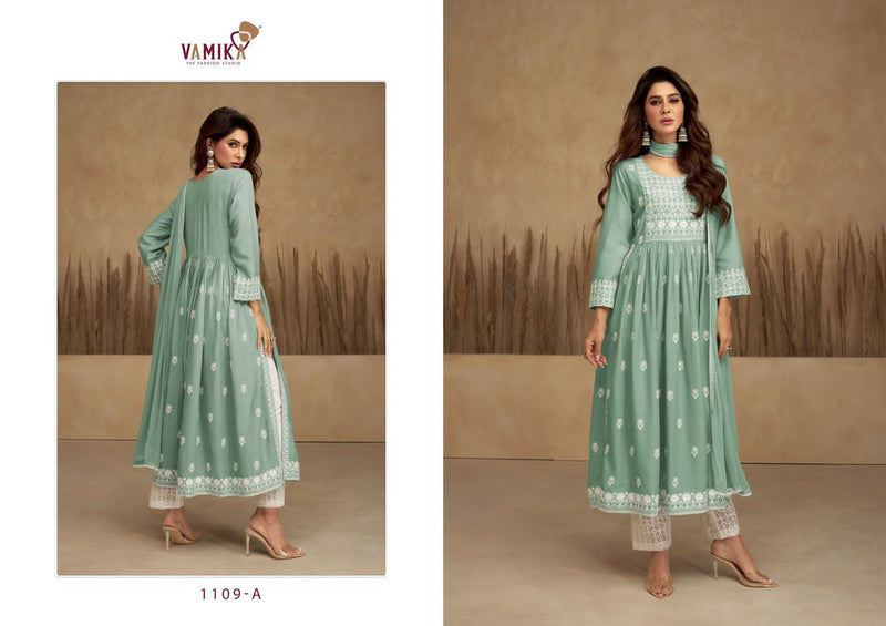 Vamika Aadhira Vol 7 Rayon Heavy Lakhnawi Embroidery Salwar Suit Collection