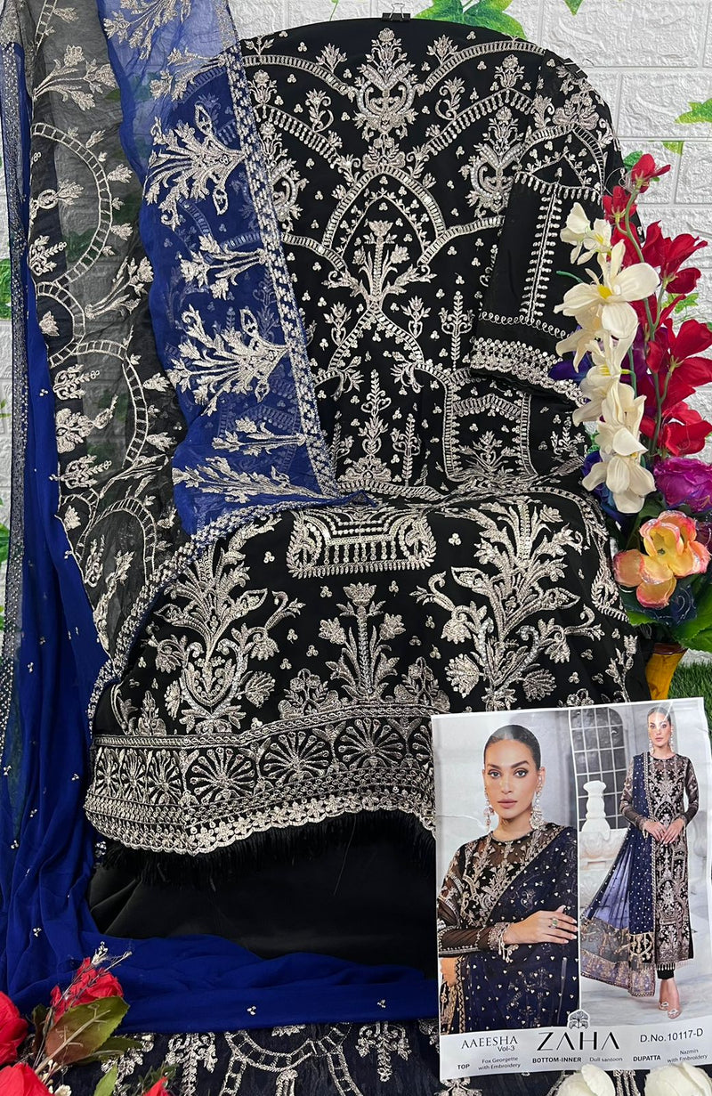 Zaha Aaeesha Vol 3 Georgette With Heavy Embroidered Pakistani Suits