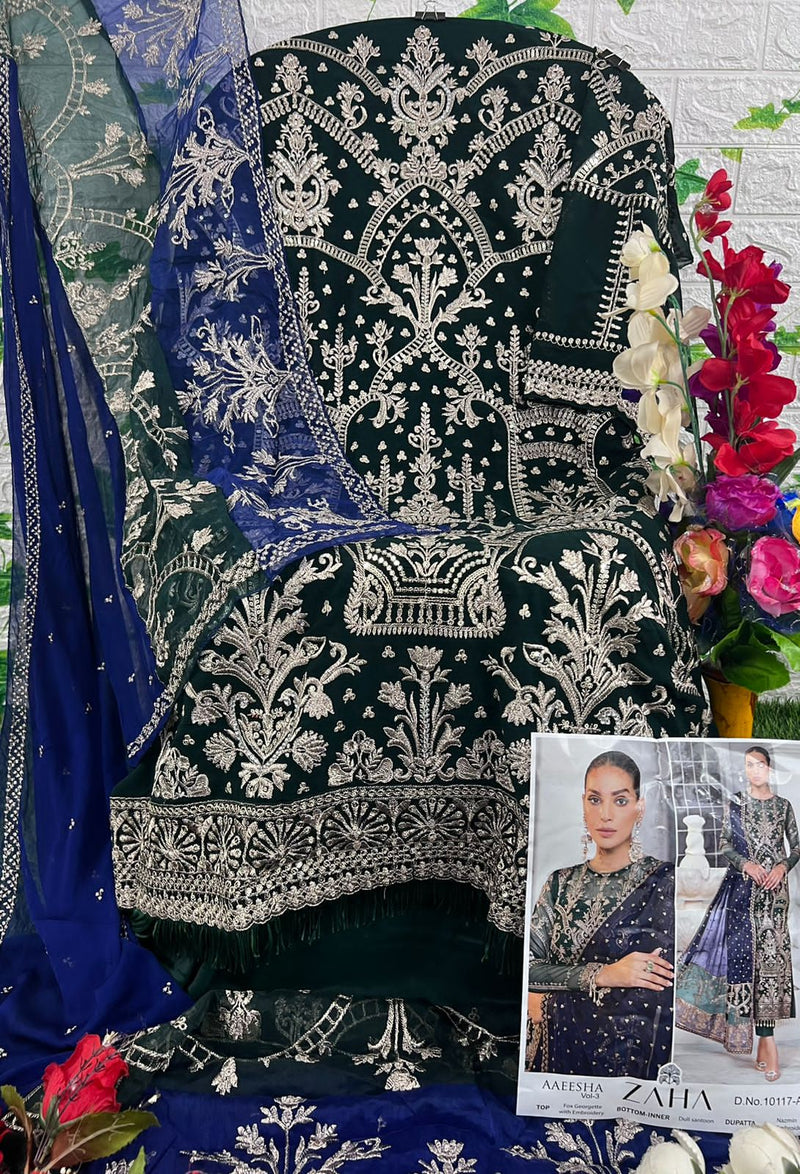 Zaha Aaeesha Vol 3 Georgette With Heavy Embroidered Pakistani Suits