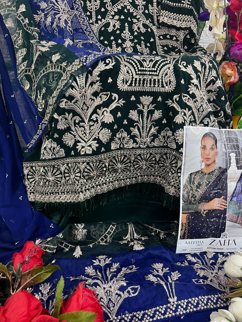 Zaha Aaeesha Vol 3 Georgette With Heavy Embroidered Pakistani Suits