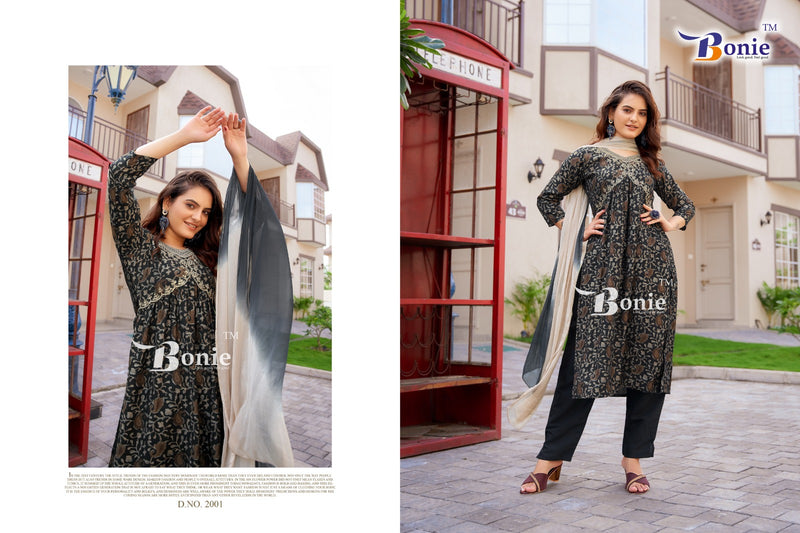 Bonie Aahana Vol 2 Chanderi Sequence Alia Cut Printed Kurti Collection