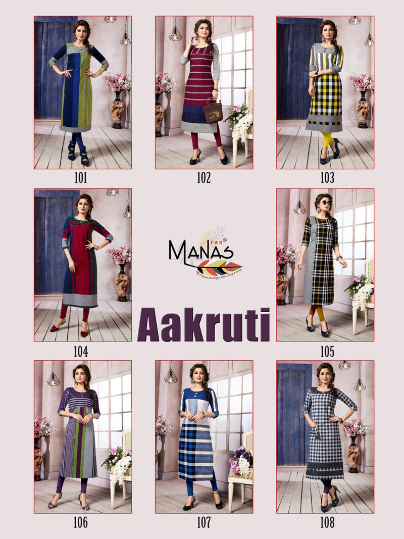 Manas Fab Aakruti Cotton Handloom Daily Wear Fancy Kurti