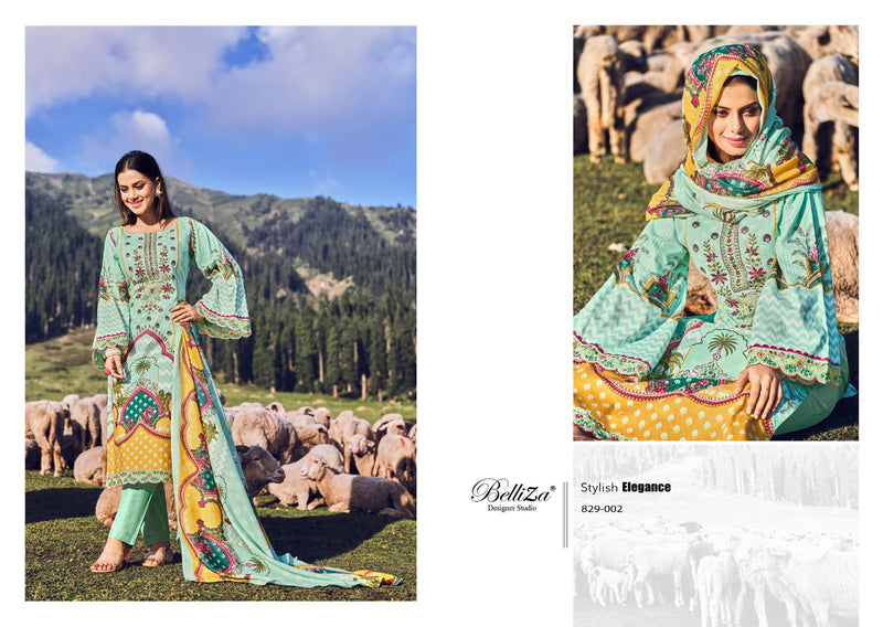 Belliza Designer Studio Aalia Cotton Digital Printed Embroidered Suit Collection