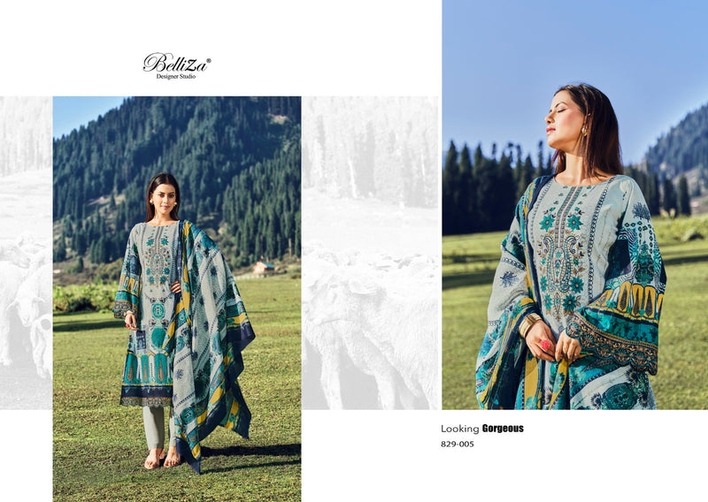 Belliza Designer Studio Aalia Cotton Digital Printed Embroidered Suit Collection