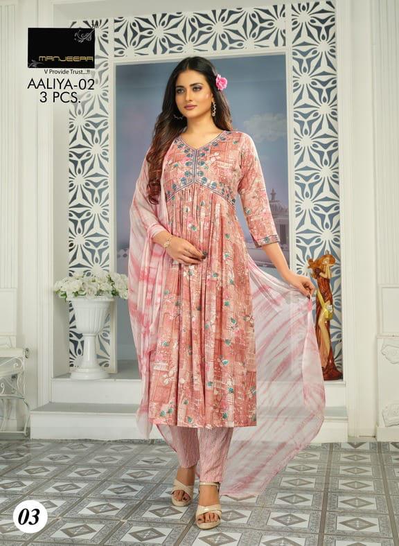 Manjeera Fashion Aaliya Capsul Print Aaliya Work Fancy Kurti Combo