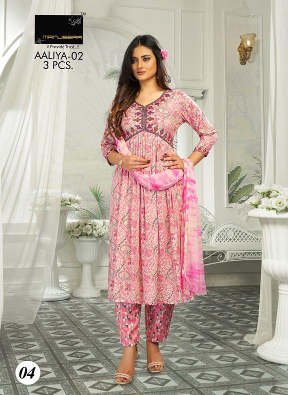 Manjeera Fashion Aaliya Capsul Print Aaliya Work Fancy Kurti Combo
