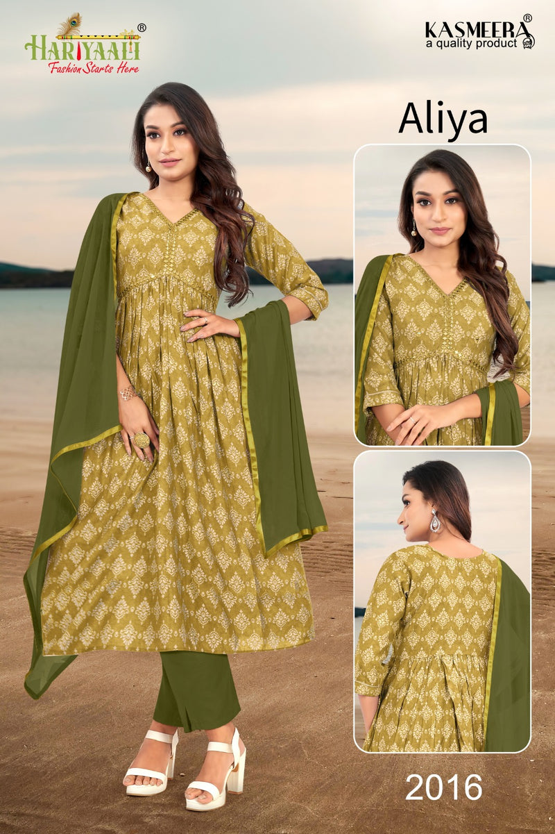 Hariyaali Aaliya Vol 2 Modal Foil Prints With Mirror Work Alia Patter Kurti Combo Set