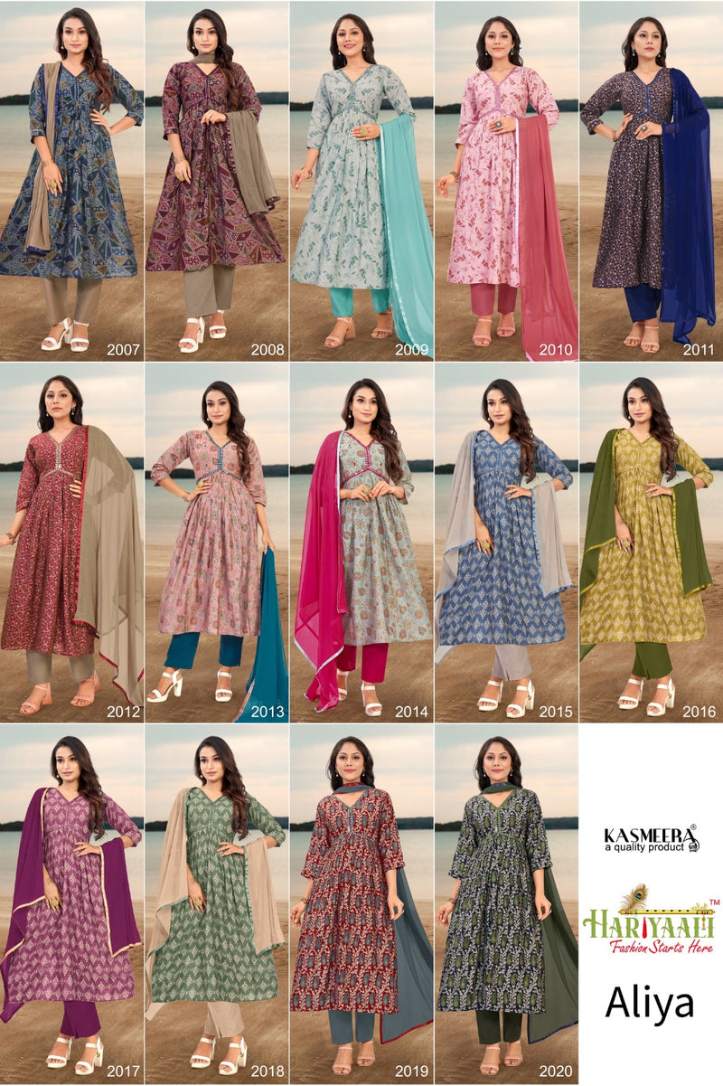 Hariyaali Aaliya Vol 2 Modal Foil Prints With Mirror Work Alia Patter Kurti Combo Set