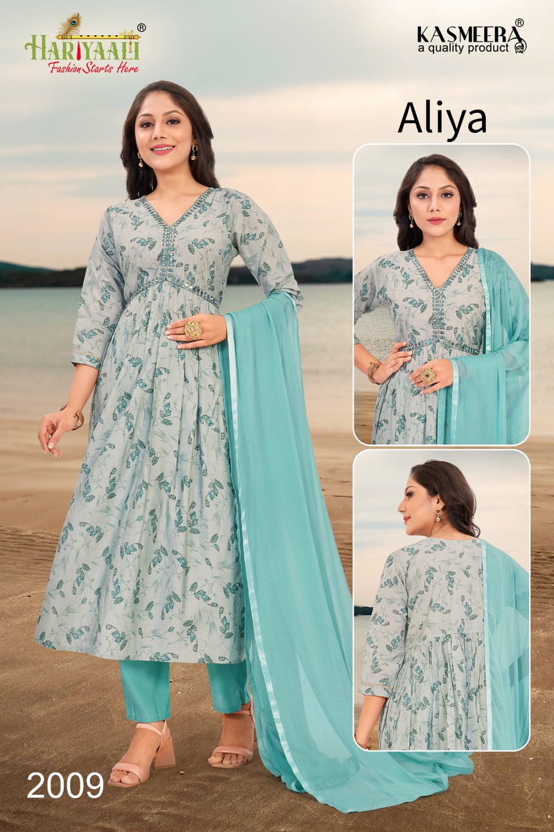 Hariyaali Aaliya Vol 2 Modal Foil Prints With Mirror Work Alia Patter Kurti Combo Set
