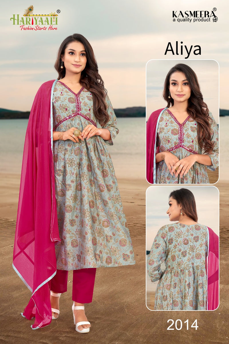 Hariyaali Aaliya Vol 2 Modal Foil Prints With Mirror Work Alia Patter Kurti Combo Set