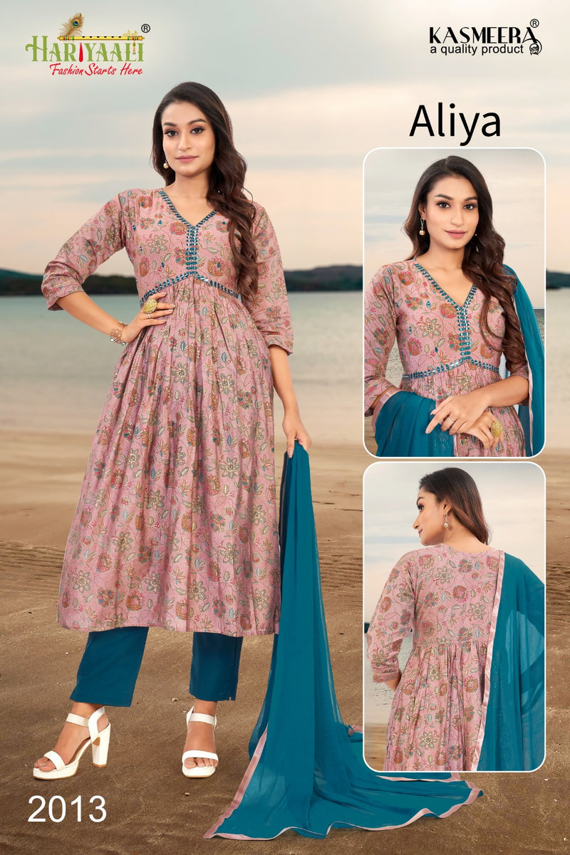 Hariyaali Aaliya Vol 2 Modal Foil Prints With Mirror Work Alia Patter Kurti Combo Set