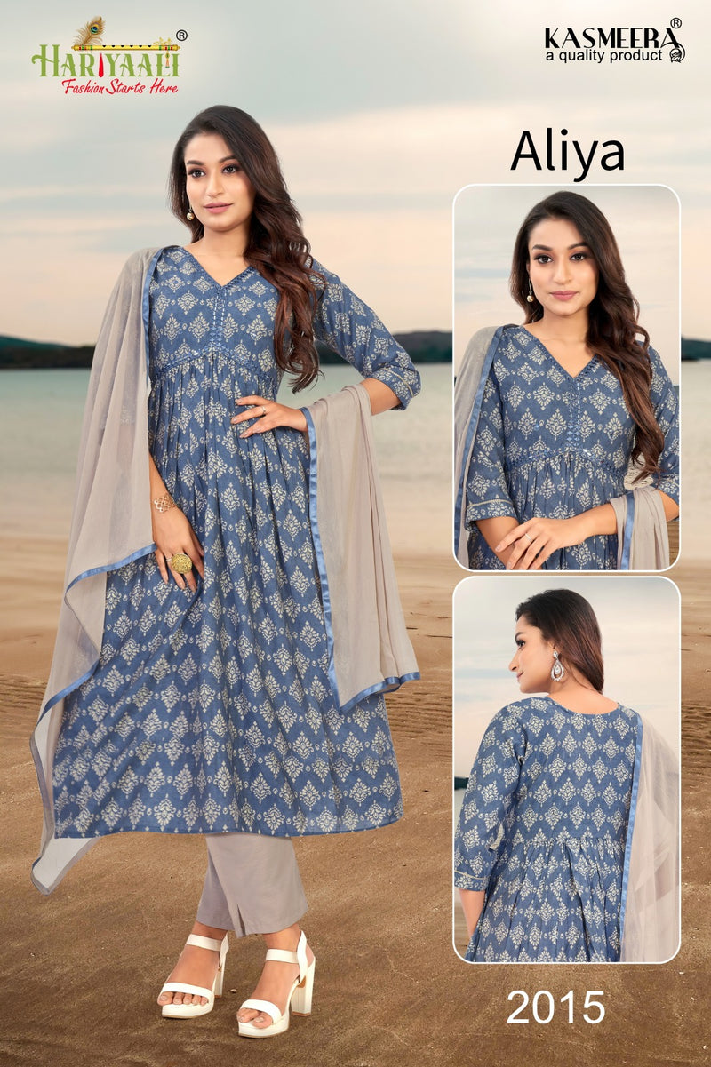 Hariyaali Aaliya Vol 2 Modal Foil Prints With Mirror Work Alia Patter Kurti Combo Set