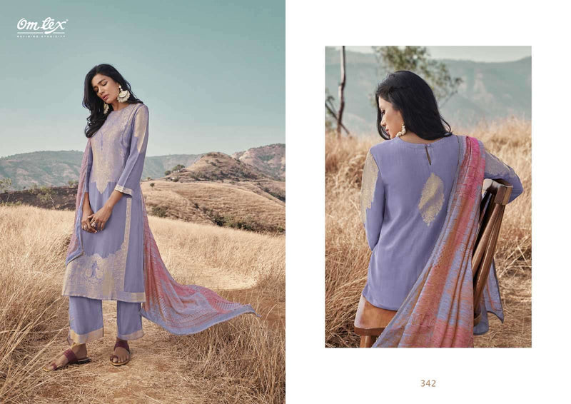 Omtex Aamod Muslin Jacquard Embroidery Designer Salwar Suits