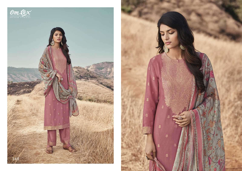 Omtex Aamod Muslin Jacquard Embroidery Designer Salwar Suits