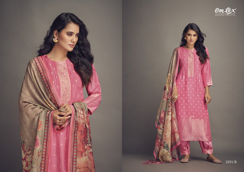 Omtex Aamod Vol 6 Muslin Jacquard With Heavy Hand Work Designer Salwar Suits
