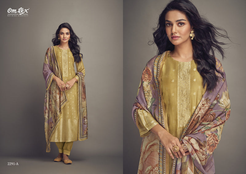 Omtex Aamod Vol 6 Muslin Jacquard With Heavy Hand Work Designer Salwar Suits