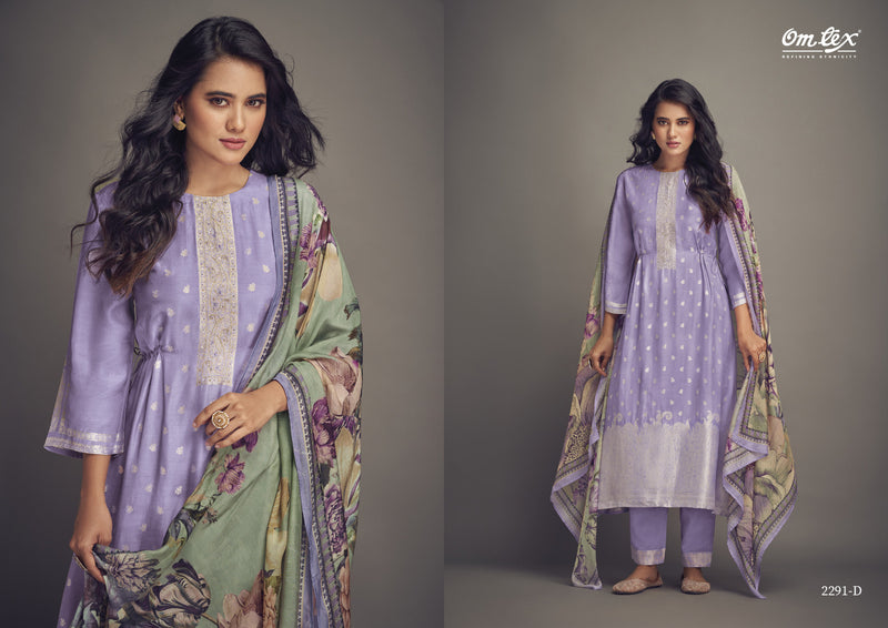 Omtex Aamod Vol 6 Muslin Jacquard With Heavy Hand Work Designer Salwar Suits