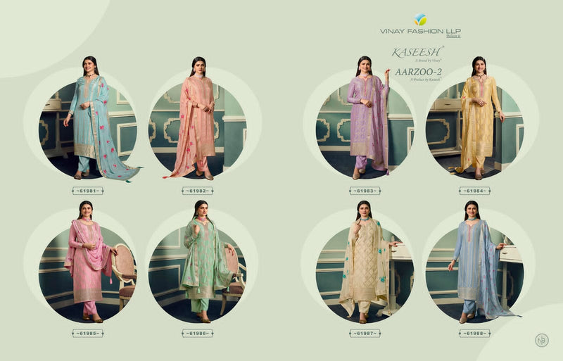 Vinay Fashion Kaseesh Aarzoo Vol 2 Dola Jacquard Zari Work Partywear Salwar Kameez