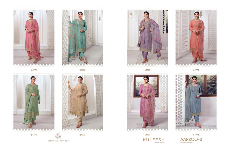 Vinay Fashion Kuleesh Aarzoo Vol 3 Dola Jacquard Designer Suits