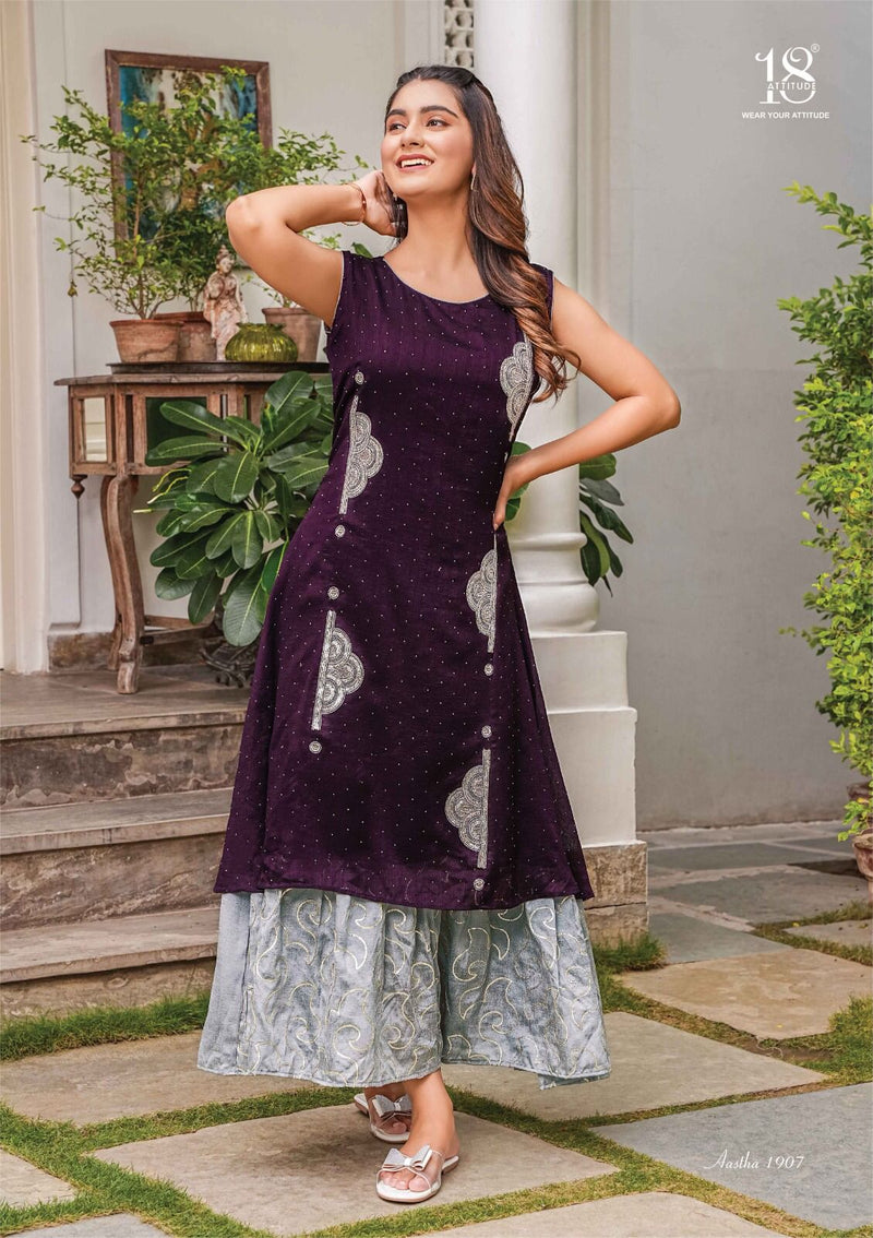 18 Attitude Aastha Vol 19 Viscose Georgette Exclusive Deasigner Party Wear Gowns