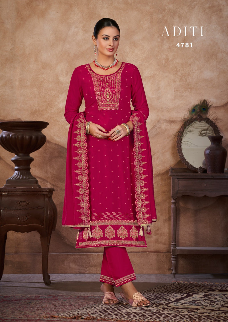 Rangoon Aditi Jacquard With Embroidery Work Exclusive Designer Suit Collection