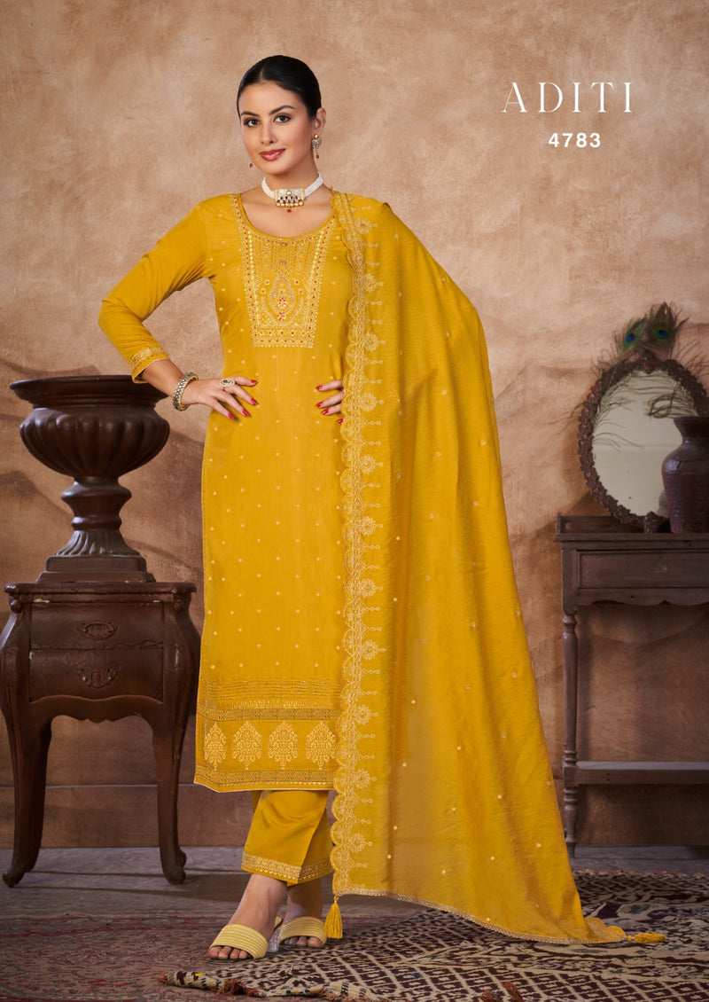 Rangoon Aditi Jacquard With Embroidery Work Exclusive Designer Suit Collection