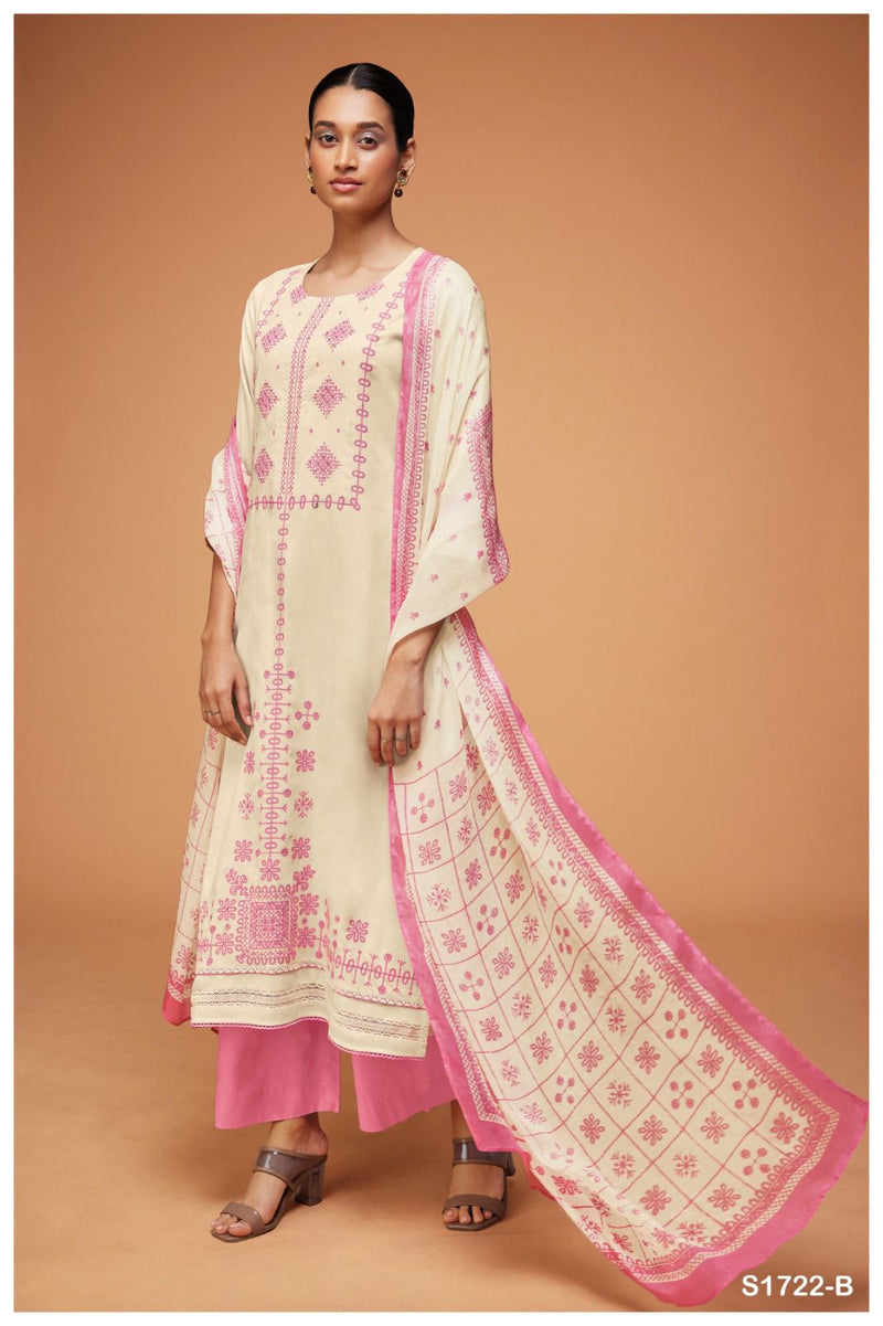 Ganga Advika 1722 Cotton With Fancy Swarovski Designer Work Suits