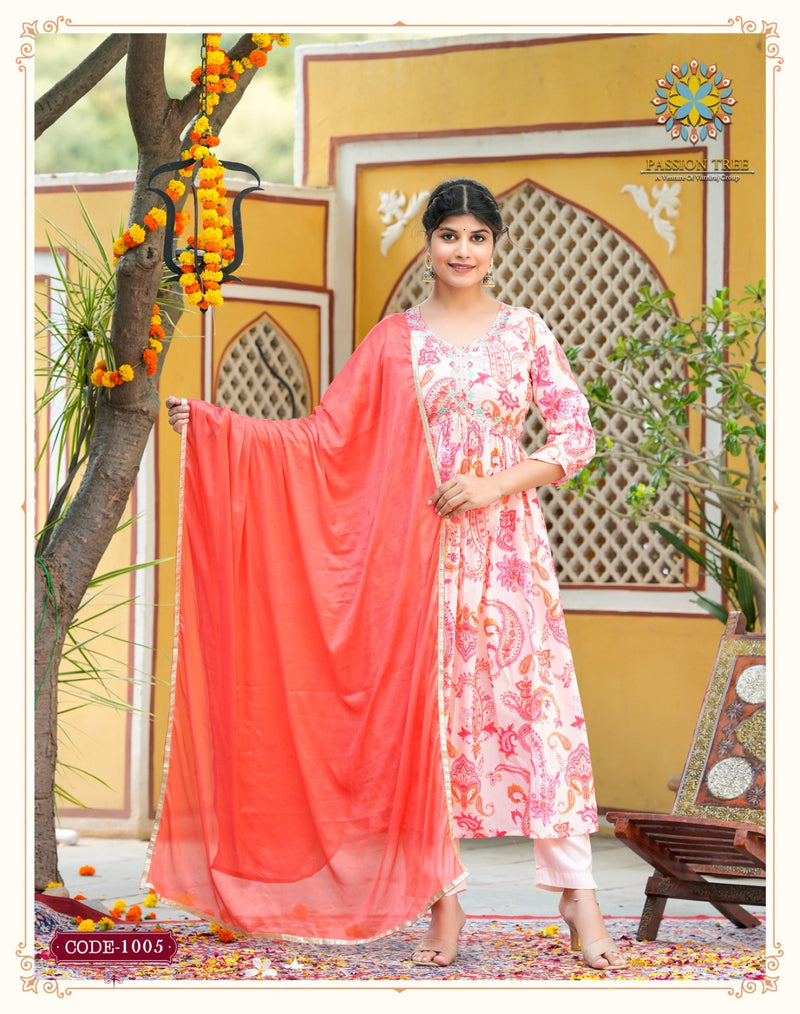 Passion Tree Adwika Vol 1 Muslin Digital Printed Kurti With Pant Collection