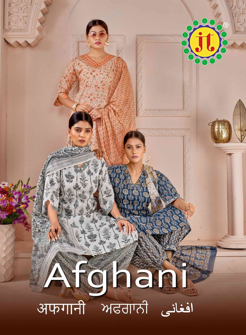Jt Afghani Cotton With Hand Work Readymade Suit Collection