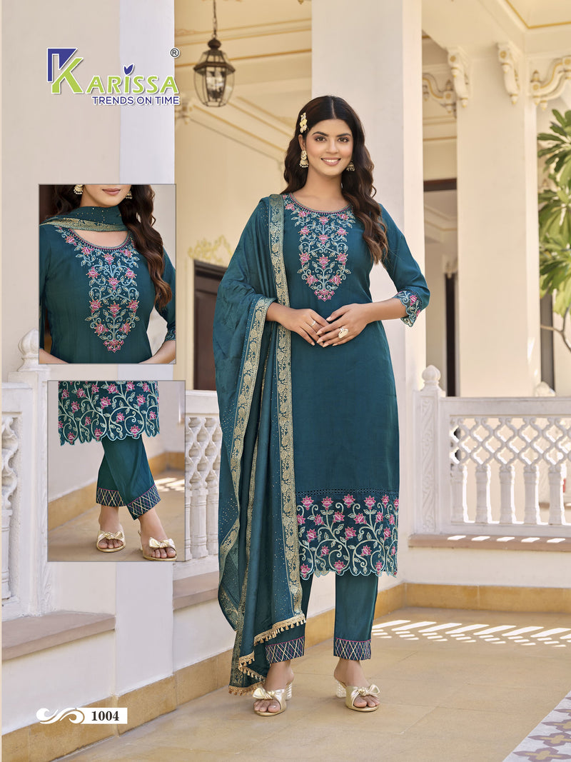 Karissa Afreen Viscose Silk With Beautiful Hand Work Designer Ready Made Suits