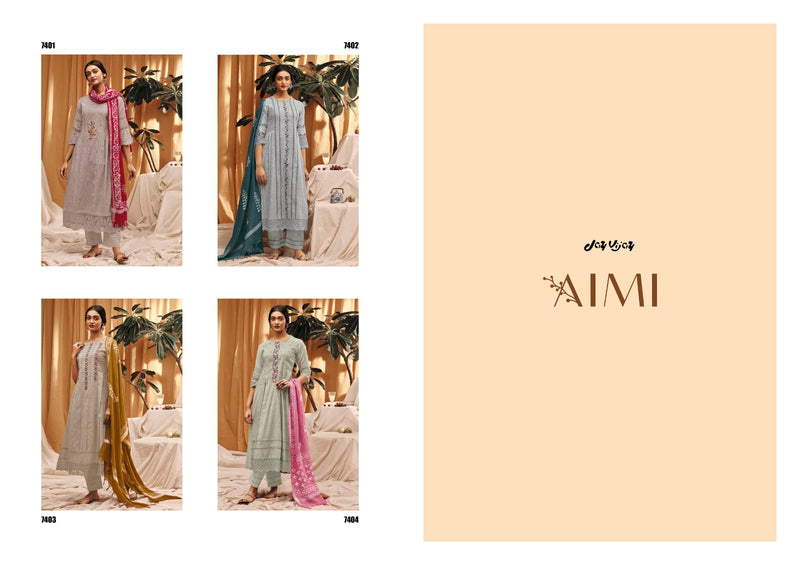 Jay Vijay Aimi Cotton With Fancy Embroidery Designer Traditional Wear Suits